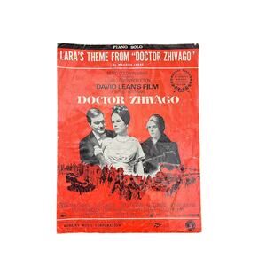 Vintage Sheet Music Lara’s Theme Song Doctor ZhiVago Jarre 1965 Piano Solo